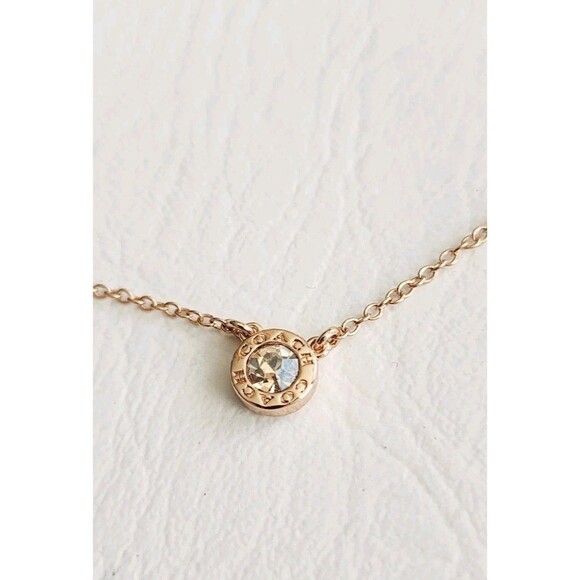 COACH OPEN CIRCLE STONE STRAND NECKLACE F54514 GOLD - Picture 1 of 6